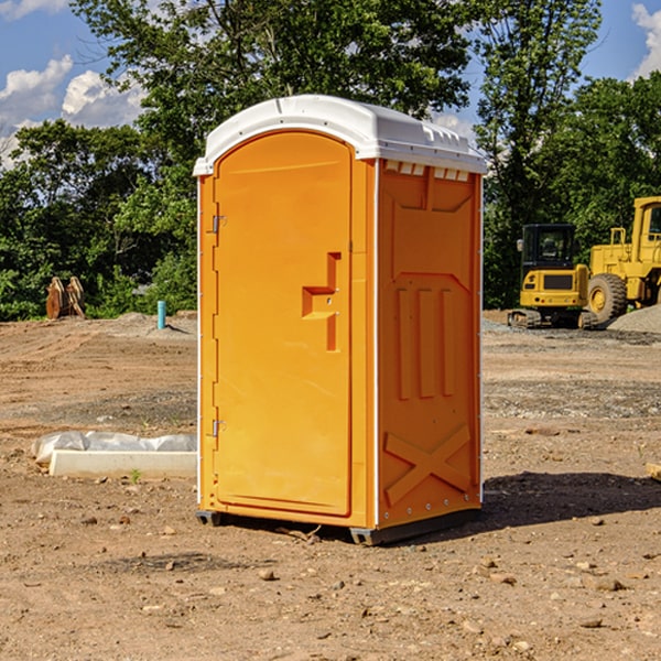 can i customize the exterior of the porta potties with my event logo or branding in Farmington IA